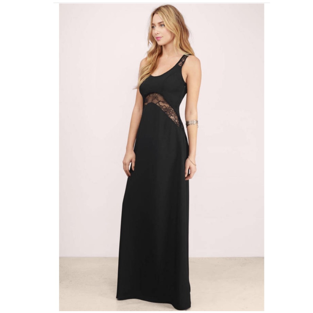 TOBI In The Sheer Black Maxidress with Lace Détail